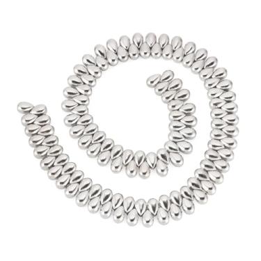 Imagem de Spritewelry Contas de vidro em forma de gota para fazer joias, 125 peças, prata, galvanizada, gota, gota, espaçador, miçanga solta para colar de pulseira