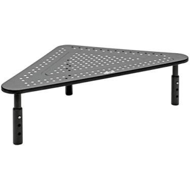 Imagem de Tripp Lite Suporte para monitor de computador, suporte para monitor de mesa de canto para mesa em forma de L, altura ajustável, 12 x 20 polegadas, metal, preto (MR1220M)