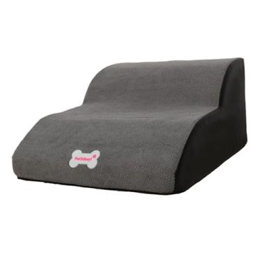 Imagem de Generic Escadas de cães degraus de cachorro, vistosos, leves, macios, para cama alta, não deslizam, degraus para animais de estimação para cães mais velhos, Cinza