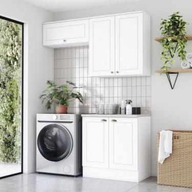 Imagem de Lavanderia Modulada 3 Peças com Tampo Emily Espresso Móveis