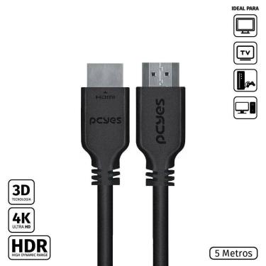Imagem de Cabo Hdmi 2.0 4k 28awg Puro Cobre 5 Metros - Phm20-5