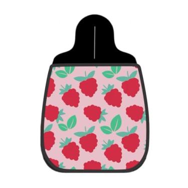 Imagem de Lixeira De Carro Organizador Lixinhocar Framboesas Vermelhas Fundo Rosa