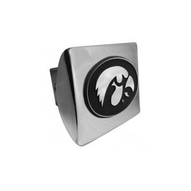 Imagem de University of Iowa Hawkeyes "Cromo polido brilhante com emblema Tiger Hawk" NCAA College Sports Trailer capa de engate serve para receptor de caminhão de carro de 5 cm