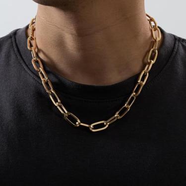 Imagem de Colar de corrente de elos cubanos grossos para mulheres e homens, gargantilha dourada e prateada, grossa, moderna, corte de diamante, punk, hip hop, corrente cubana, joias, presentes, unissex, tamanho