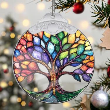 Imagem de Enfeites de Natal, árvore de cristal, enfeites de árvore de Natal feitos à mão, decoração de carro e casa - presentes de Natal, decoração de artesanato em acrílico, ideias de troca de presentes para