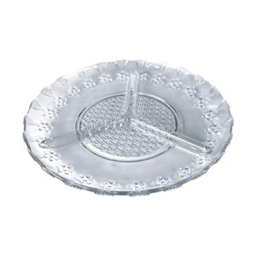 Imagem de Petisqueira de Vidro, Design Floral em Relevo, 20 cm, Transparente