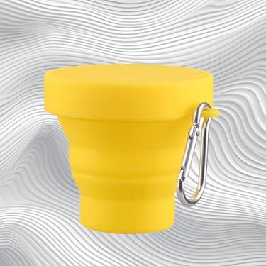 Imagem de Copo de água dobrável de silicone, esportes ao ar livre, viagem de negócios, silicone portátil à prova de quedas, copo telescópico resistente a altas temperaturas, mosquetão incluído