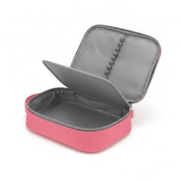 Imagem de Estojo Box Organizador Escolar Com Divisórias Multifuncional 24 Elásticos Lápis Caneta 100 Pens Masculino Feminino (Rosa)