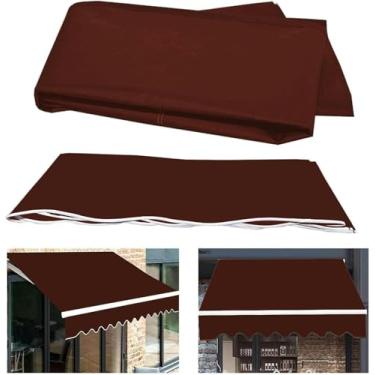 Imagem de Tecido de cobertura de deck, tecido de substituição retrátil para toldo de pátio, tecido de substituição para toldo de cobertura, cobertura de pátio para sombra e chuva, sombra à prova d'água, toldos