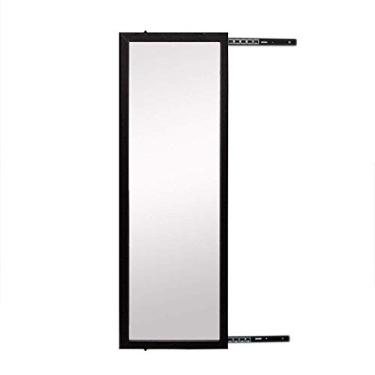 Imagem de Roupeiro giratório preto espelhado estilo europeu guarda-roupa montado na parede roupas de comprimento total encaixe deslizante 120 * 40 cm 120 * 40 cm