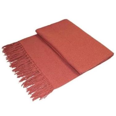 Imagem de Manta Para Sofa King Super Gigante 300x180cm Algodao Tipo Capa Decorativa Protetora (Terracota)