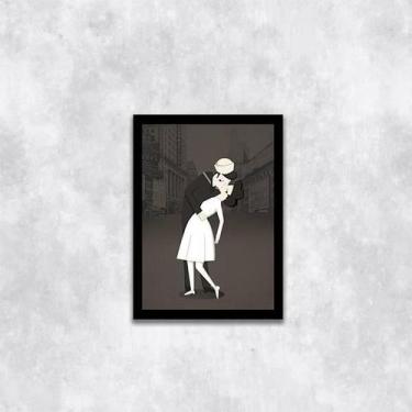 Imagem de Quadro Figurativo Beijo Segunda Guerra 24X18Cm - Quadros On-Line