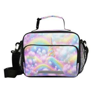 Imagem de Blueangle Lancheira térmica Rainbow Ice Cream Swirl para mulheres e homens - Bolsa térmica à prova de vazamento com alça de ombro ajustável, lancheira reutilizável para trabalho, piquenique (990)