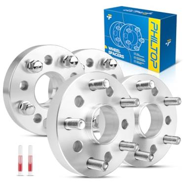 Imagem de PHILTOP Espaçador de roda 5 x 100/5 x 112, espaçadores de roda centrados no cubo de 25 mm aptos para Tiguan, Taos, Golf, Golf Alltrack, A3, Pas-sat, Tiguan Limited, Thread Pitch M14x1,5 furo do cubo