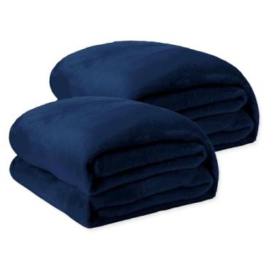 Imagem de Cobertor Casal Soft Microfibra Toque Aveludado Antialérgico Coberta Dupla Face Confortável Ótima para o Dia Dia - 1,80m x 2,00m (2, Azul Marinho)