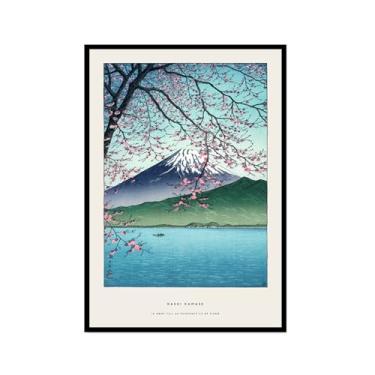 Imagem de Pôster Hasui Kawase Ohara Koson Impressões Katsushika Hokusai Pintura em Tela Onda Japonesa Arte de Parede Hiroshige Imagens para Decoração de Casa (SKU2,8 x 30,5 cm = (20 x 30 cm), Moldura preta)