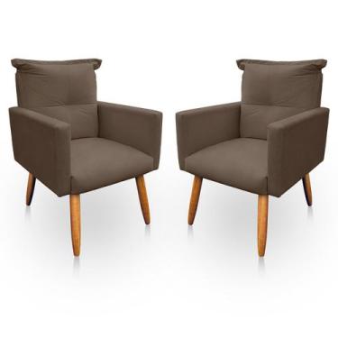 Imagem de Kit 2 Poltrona Decorativa Duda para Sala e Quarto Suede - LH Decor - L