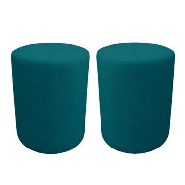 Imagem de Kit 2 Puff Cilindro Live para Sala e Quarto Suede  - LH Decor - Los He