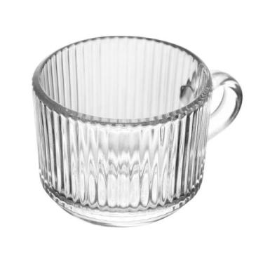 Imagem de Xícara de Café de Cristal com Alça Lines Vidro Transparente Canelada 9
