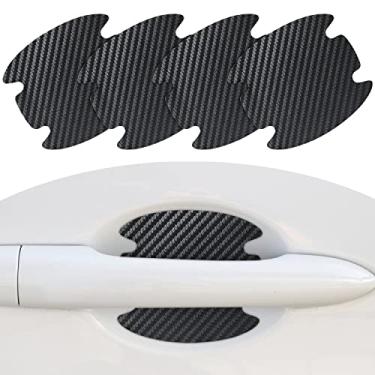 Imagem de Ourzop 4 peças adesivo de maçaneta de carro para maçaneta, copo de fibra de carbono, protetor de arranhões, protetor de porta, pintura, película protetora contra arranhões