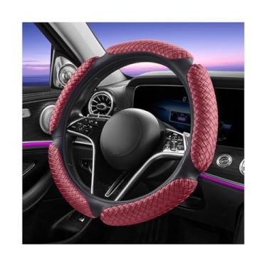 Imagem de Sandfren Capa de volante de carro, protetor de volante de veículo totalmente surround de couro com forro antiderrapante, acessórios de proteção interna automotiva, universal para caminhão SUV RV