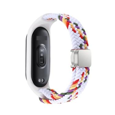 Imagem de RORFFK Pulseira trançada para Xiaomi Mi Band 8 pulseira elástica de nylon solo com fivela magnética para relógio Miband 8 NFC, For Miband 7 6 5 4 3, Ágata