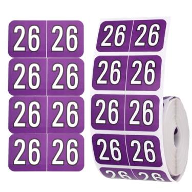 Imagem de 500un. Etiquetas Ano 2026, Etiquetas para Pastas 1,9x3,8cm Adesivo Autoadesivas Codificadas Coloridas Adesivo Gráfico para Material de Escritório (Roxo Noite)