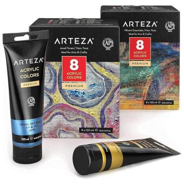 Imagem de Kit de Tinta Acrílica Profissional com Cores Essenciais, 2 Peças, ARTEZA