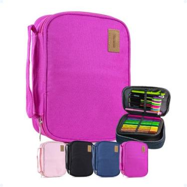 Imagem de Estojo Escolar Organizador Jumbo Box Com Divisórias Grande - Hxt, Rosa