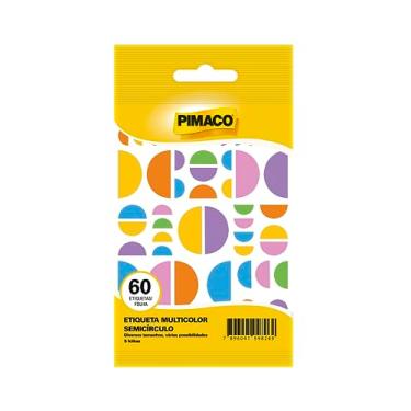 Imagem de Etiqueta Pimaco Multicolor Semicirculo arco-íris, 5 fls - 300 etiquetas, 970889.