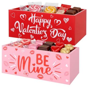 Imagem de BOUTICOL 2 peças, tigela de doces para o dia dos namorados, feliz dia dos namorados, suporte de pratos de madeira para doces, utensílios de mesa para decoração de festas dos namorados, decoração de