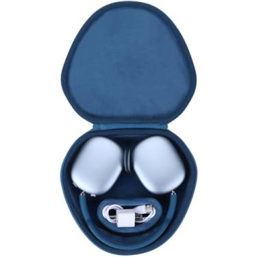 Imagem de Peyyargo Capa rígida de transporte com modo de suspensão de substituição para fones de ouvido sem fio Apple AirPods Max (azul escuro)