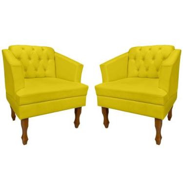 Imagem de Poltrona Kit 02 Unidades Estofada Decorativa Leitura Sala Quarto Consu