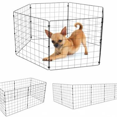 Imagem de Cercado Pet Cercadinho Grade para Cachorro 6 Telas Móvel no Tamanho 40 x 40 cm de Altura Dobrável -Preto