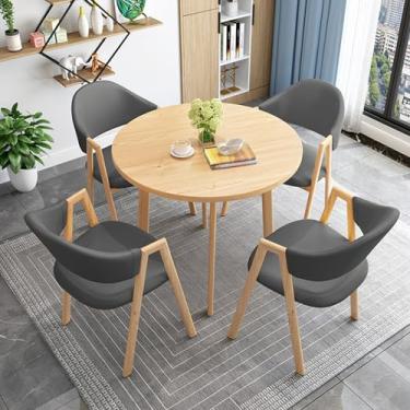 Imagem de Conjuntos pequenos de mesa de negociação para sala de conferências, mesa redonda de recepção de escritório e conjunto de poltrona, combinação de mesa de recepção e cadeira, conjunto de mesa de centro