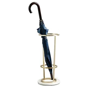 Imagem de Suporte para guarda-chuva, suporte de guarda-chuva de metal com base de mármore, suporte de guarda-chuva de pé livre, barril de guarda-chuva, suporte de bengalas para entrada, casa, escritório, hotel