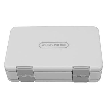 Imagem de Recipiente de medicamento semanal, fácil de abrir, selado, PP, 24 células, camada dupla, organizador de vitaminas de 7 dias para suplementos vitamínicos, pacientes com (Branca)