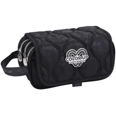 Imagem de Estojo Escolar Triplo Compartimento Espaçoso Design Colorido Material 