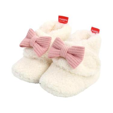 Imagem de Botas De Inverno De Pelúcia Com Nó De Borboleta Para Bebês Meninas, Sa