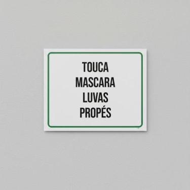 Imagem de Placa Acm Touca Máscara Luvas Propés 18X23 - Sinalizo