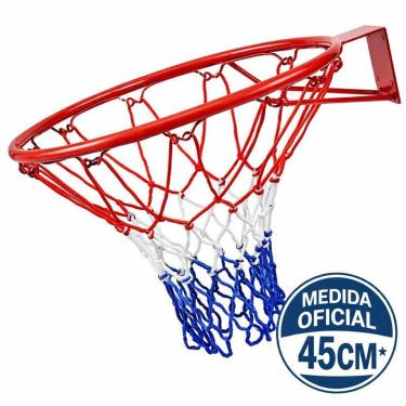 Imagem de Aro de Basquete Profissional Bonafit Reforçado 45cm + Rede Oficial Tricolor-Unissex