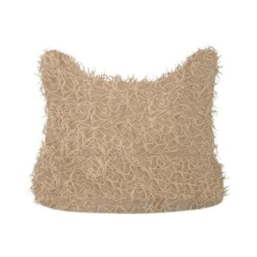 Imagem de Gorro Unissex De Inverno Estilo Hip Hop Com Orelhas De Gato Desgastada