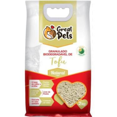 Imagem de Granulado de Tofu Areia para Gatos 2kg Great Pets Biodegradável Natura