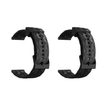 Imagem de Kit Pulseira Silicone Play Para Smartwatch Relógio 20mm - Poolsy, Pret