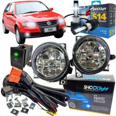Imagem de Kit farol de milha linha com botão volkswagen vw g4 gol parati e savei