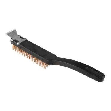 Imagem de Escova com Espátula 280MM Aço 3 Fileiras para Limpeza Preto Dtools