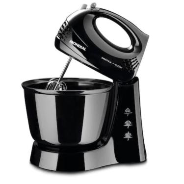 Imagem de Batedeira Prática Potência 400w 3 Velocidades e Função Turbo 127v Preta Capacidade de 3,6L