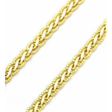 Imagem de Colar Cordão Trança Diamantada 45cm Banho De Ouro 18k 2237 - Trs Chic 