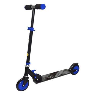 Imagem de Patinete Radical Dobrável 2 Rodas Azul E Preto Dm Toys