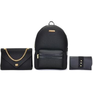 Imagem de Mochila Feminina Casual Faculdade Notebook Trabalho + Bolsa Media Fest